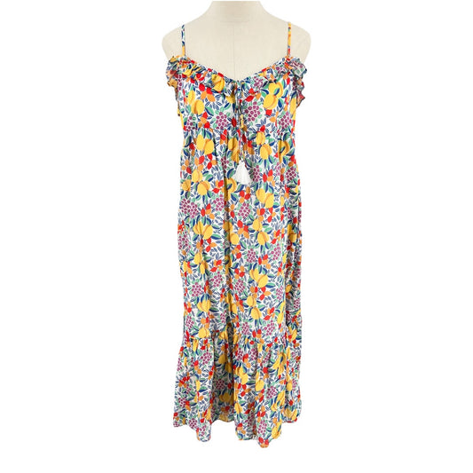 J. Crew Ruffle Tiered Maxi Cover-Up Floral Print Dress