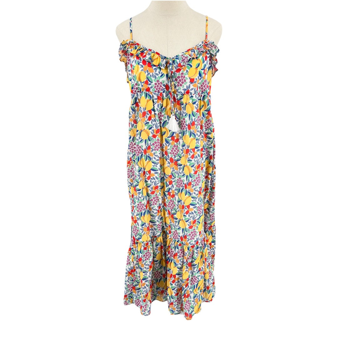 J. Crew Ruffle Tiered Maxi Cover-Up Floral Print Dress