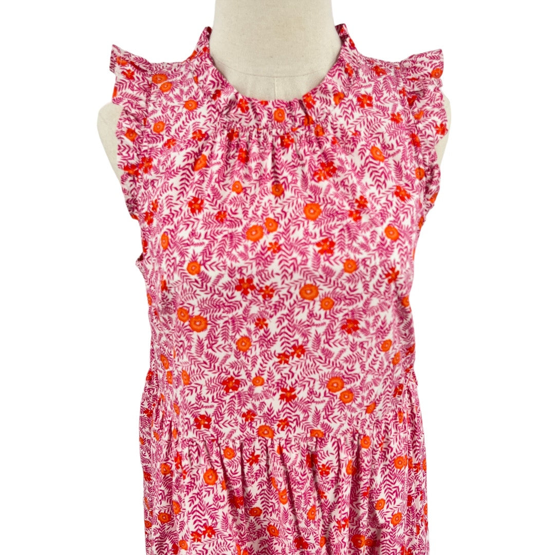 J. Crew Tiered Ruffle Sleeveless Floral Print Midi Dress