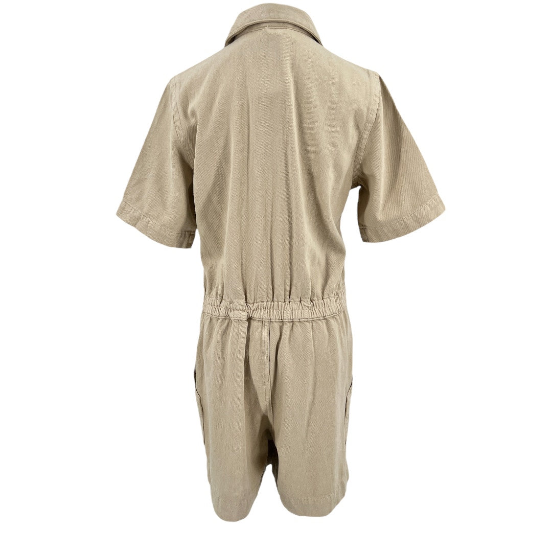 Everlane Denim Short Coverall Romper in Beige