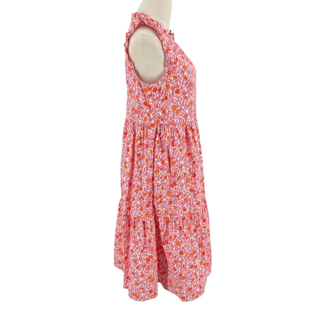 J. Crew Tiered Ruffle Sleeveless Floral Print Midi Dress