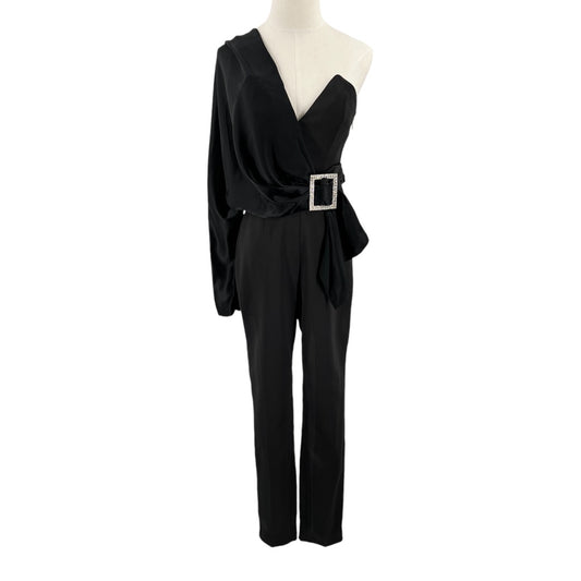 House of CB Willow Black Satin Jumpsuit