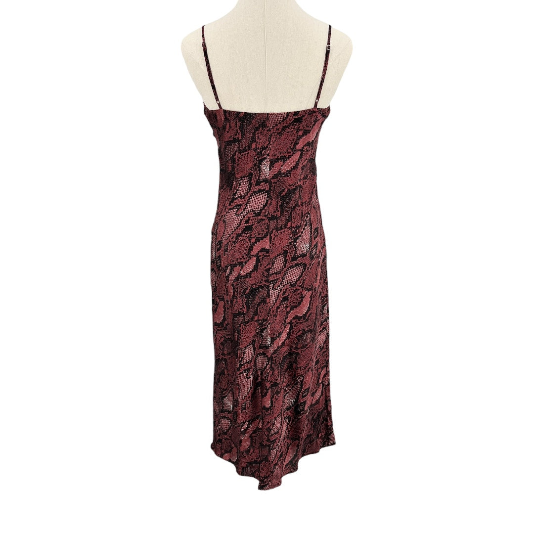 L'Agence Jodie Python Snakeskin Print Silk Slip Dress