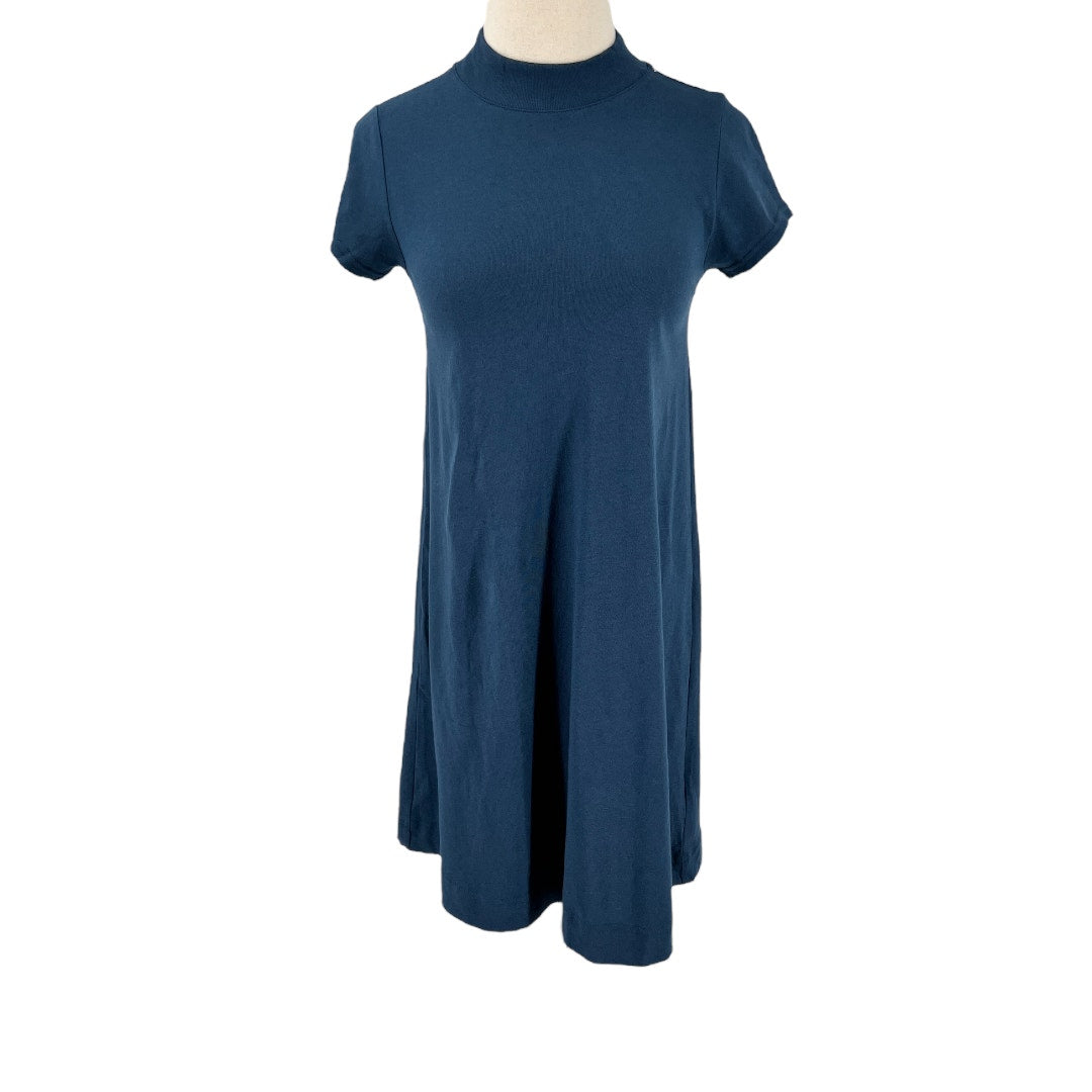 Everlane Cotton Short Sleeve Blue Swing Dress