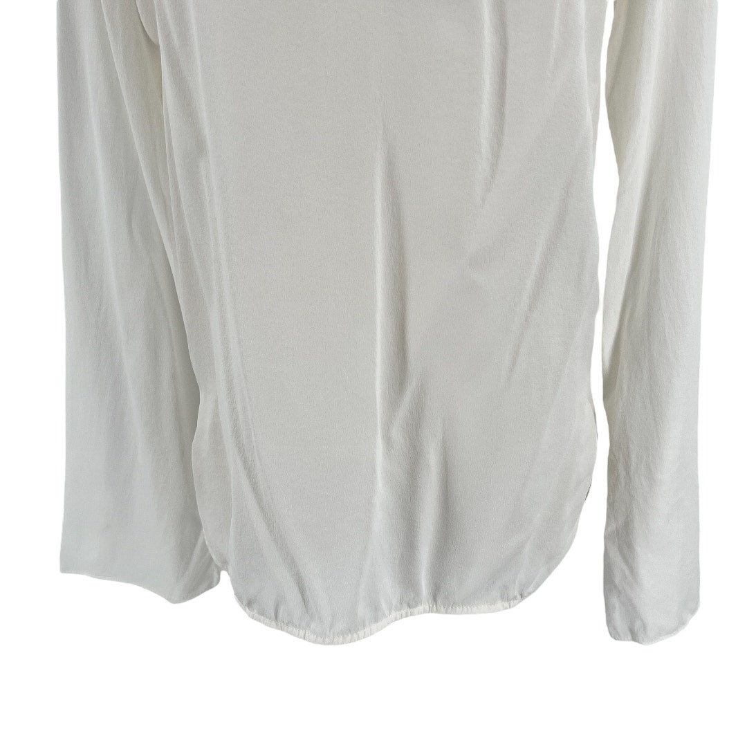 Sandro Silk V Neck Long Sleeve Blouse