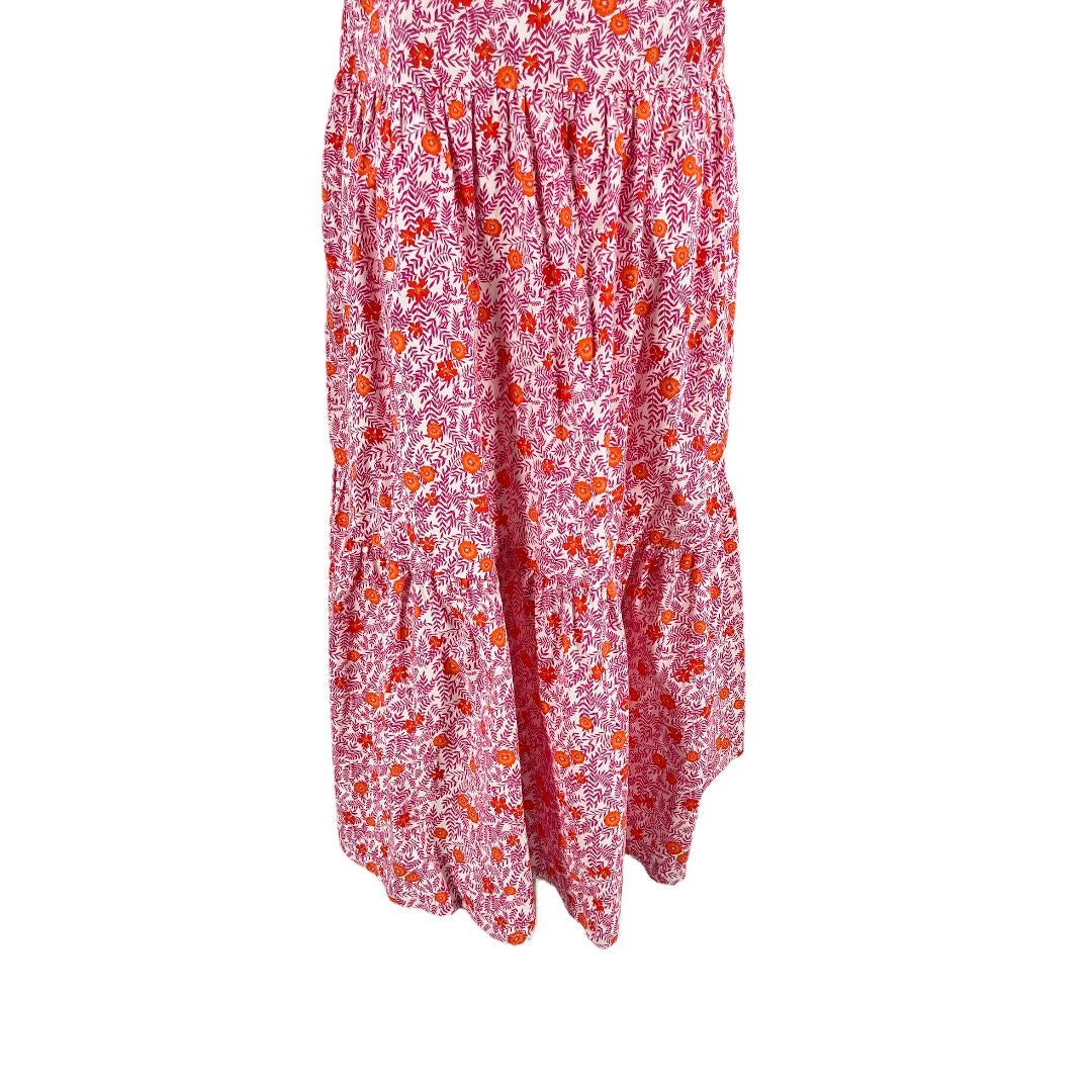 J. Crew Tiered Ruffle Sleeveless Floral Print Midi Dress