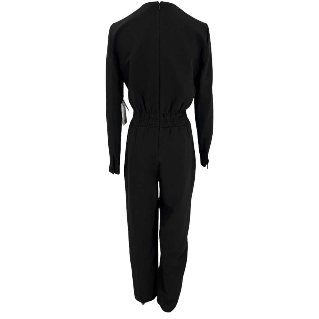 Lini Black Sequin Front V Neck Long Sleeve Jumpsuit