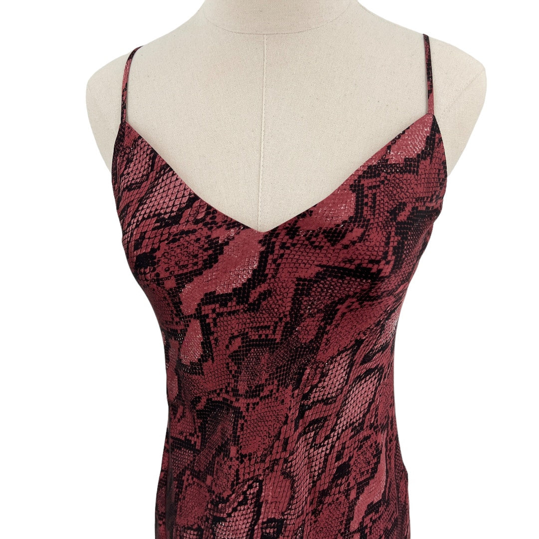 L'Agence Jodie Python Snakeskin Print Silk Slip Dress