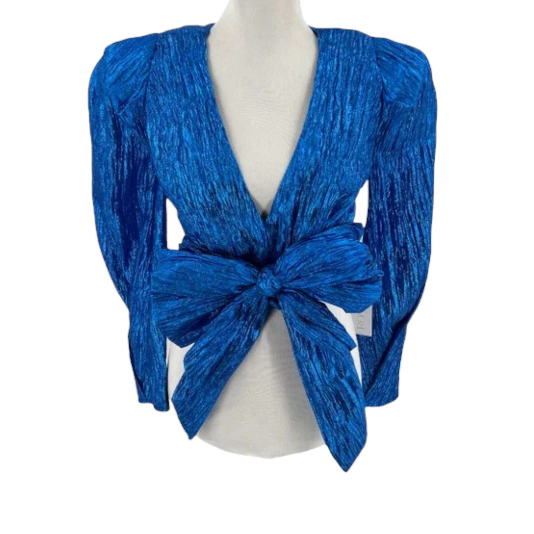 Ronny Kobo Metallic Cobalt Blue Jaden Blouse Top