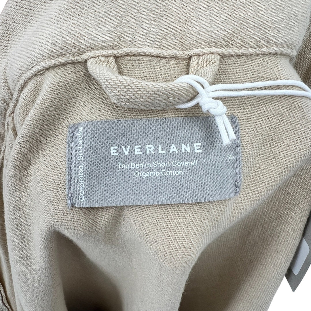 Everlane Denim Short Coverall Romper in Beige