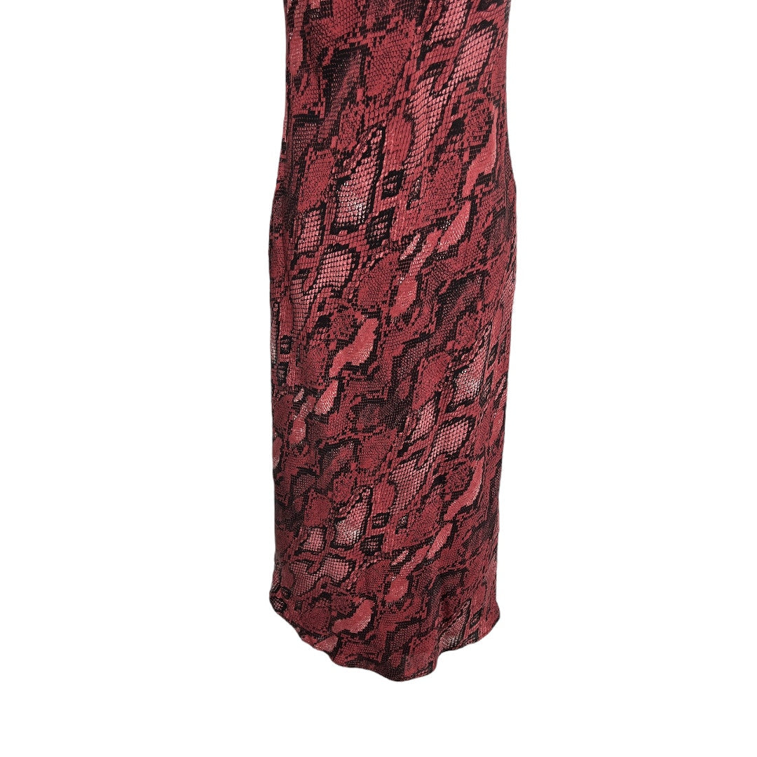 L'Agence Jodie Python Snakeskin Print Silk Slip Dress